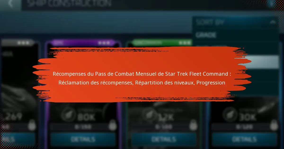 Récompenses du Pass de Combat Mensuel de Star Trek Fleet Command : Réclamation des récompenses, Répartition des niveaux, Progression